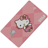 Pink Cute Kitty Bank Credit Card - Face