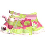 pink cute zombie retro nurse neon creepy skirt