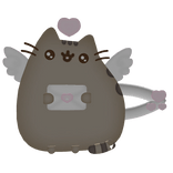 ♡ . ꒱ pink cutesy valentines heart pusheen clip ꒱