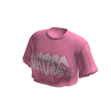 pink cyber loose crop top tee shirt