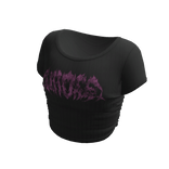 pink cyber sigil tight crop top tee