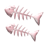 Pink Decora Fish Bone Hair Clip & Bow (Left)