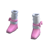 Pink Doll Fur Ribbon Boots