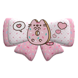 Pink Donut Sprinkle Pusheen Cat Bow Hair Clip