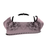 pink emo goth skull choker studded crop top ♡