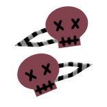 pink emo skull x_x hairclips