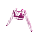 Pink Fishnet Rave Crop Top