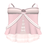 Pink Flower Ribbon Short Ruffled Cute Doll Dress