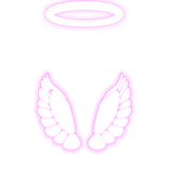 Pink Glowing Angel Wings + Halo 