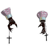 pink gothic armoured demonic hands 