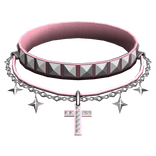 Pink Gothic Choker w Layered Necklaces Studded
