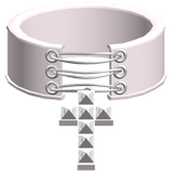 pink gothic emo laced studded cross choker 3.0