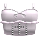 Pink Gothic Emo Studded Cross Bow Top