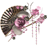 Pink Green Leopard Floral Traditional Japanese Fan
