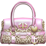 Pink Himegal 2000s Designer Captain Bag Cheetah 
