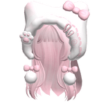 ♡ pink kawaii layered hair with kitty hood