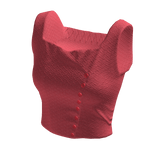 Pink knit button crop top