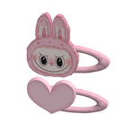 ♡ pink labubu heart hairclip