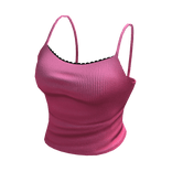 Pink Lace Trim Tank Top