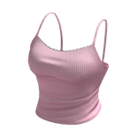 Pink Lace Trim Tank Top