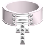 pink laced gothic emo studded cross choker 3.0