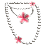 Pink Layered Pearl Necklace Tropical Summer Flower