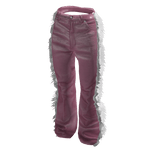 Pink Leather & Fur Flared Pants