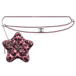 Pink Leopard Cstar Quilted Waist Bag Silver