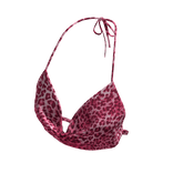 Pink Leopard Draped Halter Crop Top