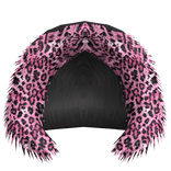 pink leopard fur hood