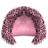 pink leopard fur hood