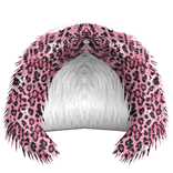 pink leopard fur hood