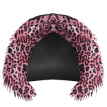 pink leopard fur hood