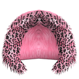 pink leopard fur hood