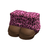 Pink Leopard Print Gyaru Fluffy Boots