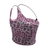 pink leopard trendy cute chain tank top