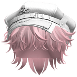 Pink Messy Hair w/ Skull Punk Cap