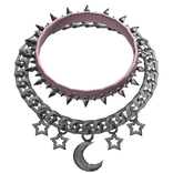 Pink Moon & Stars Spiked Collar Chain Necklace