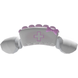 ♡・pink nurse hat & dog ears with cutesy bow・white