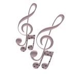 𒁷 pink polka dot musical notes hairclip
