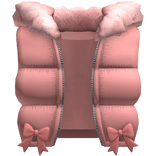 Pink Puffer Vest 3.0 + Fur Collar and Cute Bows ♡