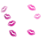 Pink Realistic Red Kiss Marks on Face