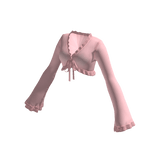 Pink Ruffle Crop Top Long Sleeves