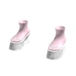 pink sock w white platform sandals