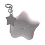 ♡ pink star with wand cute keychain