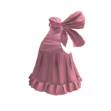 Pink Swimsuit Y2K Beach Bodysuit One piece Ribbon