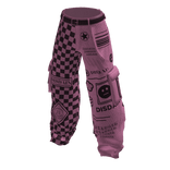 Pink Trendy Checker Graphic Baggy Cargo Pants