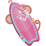 Pink Tropical Monkey Surfboard Back