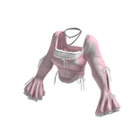 Pink Vintage Coquette Ruffle Longsleeve