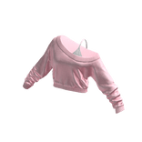 Pink White Cropped Off Shoulder Shirt
